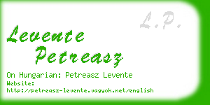 levente petreasz business card